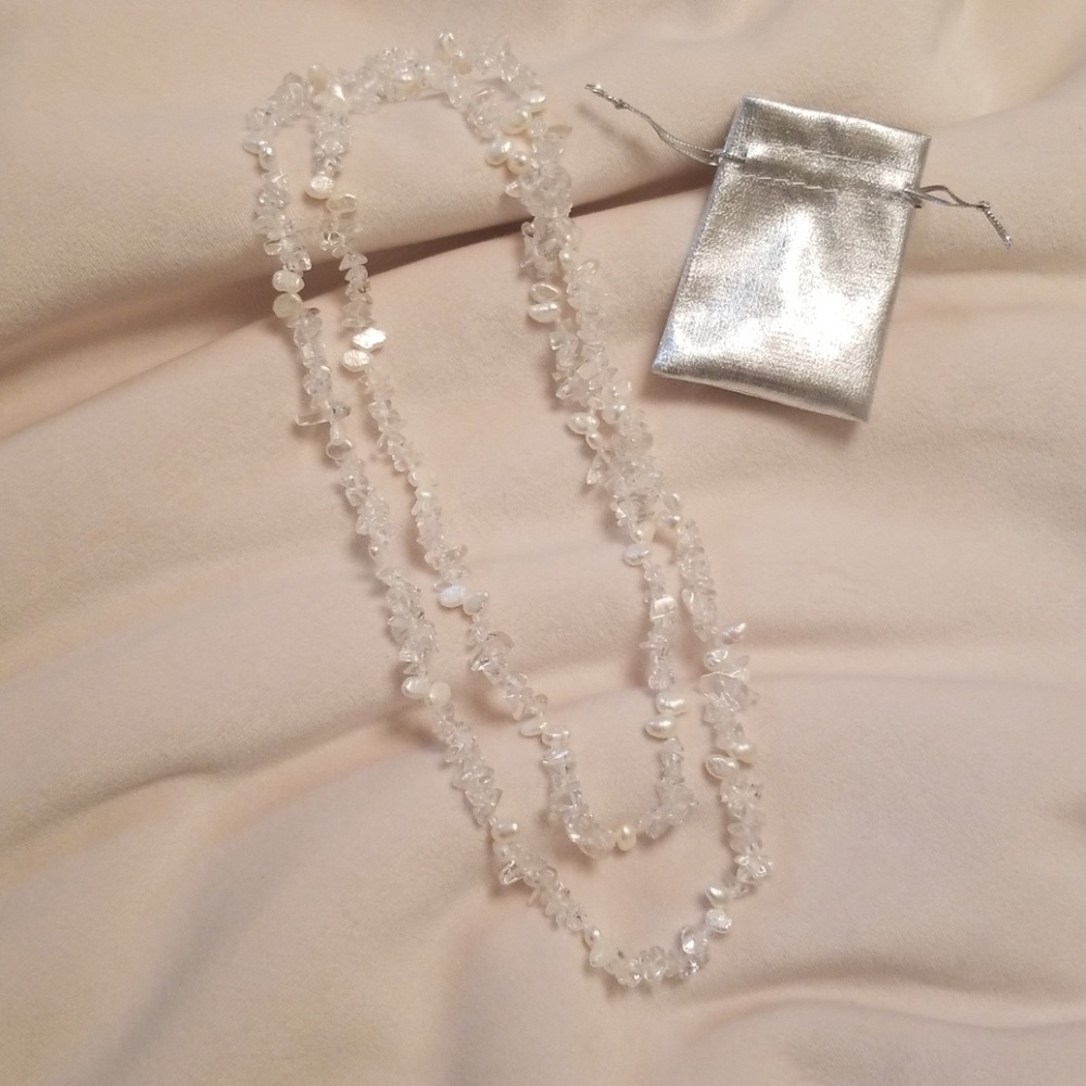 Fresh water Pearl's and crystal quartz beads